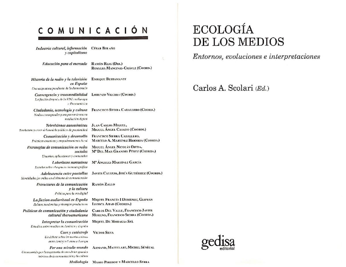 Carlos Scolari Ecologia De Los Medios
