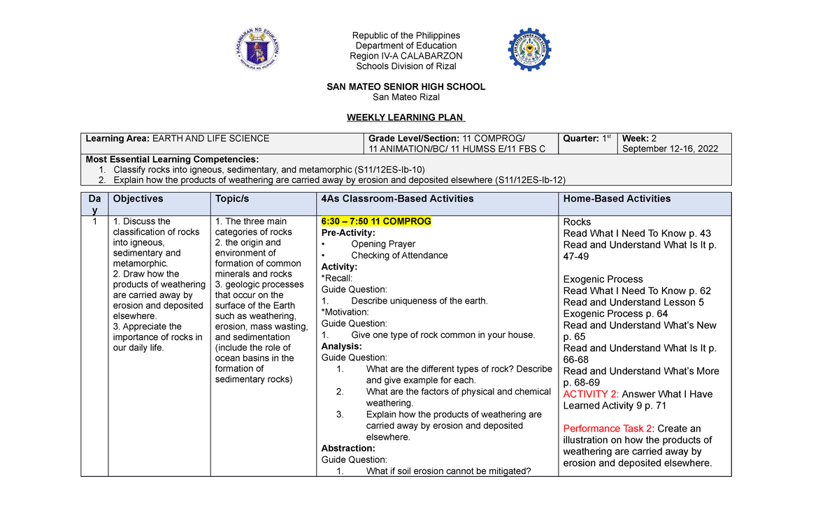 WLP Earth-AND-LIFE- Science WEEK-2 - Republic of the Philippines ...