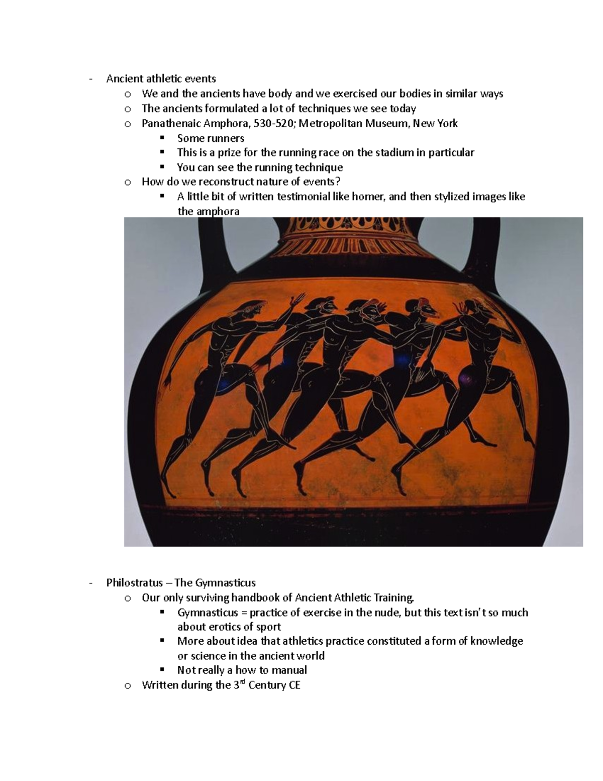 Class 5 (Ancient athletic Events) - Ancient athletic events o We and ...
