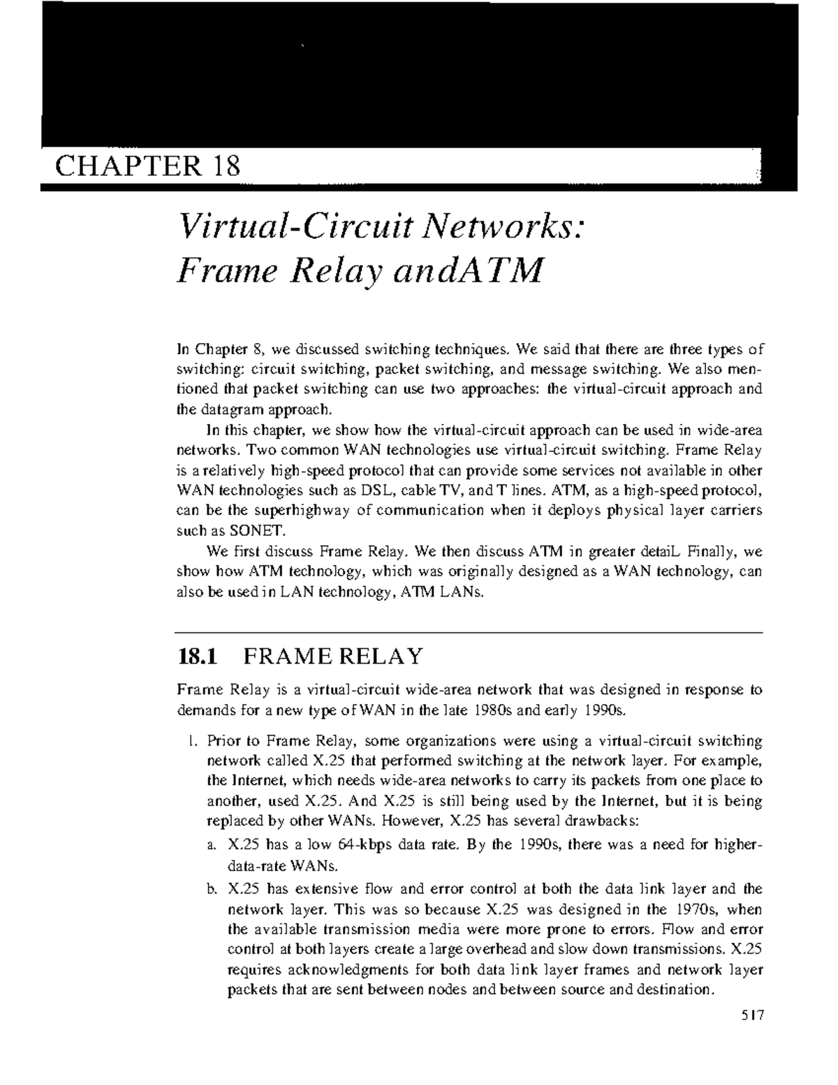 Topic 1 Frame Relay in compuet network CHAPTER 18 VirtualCircuit