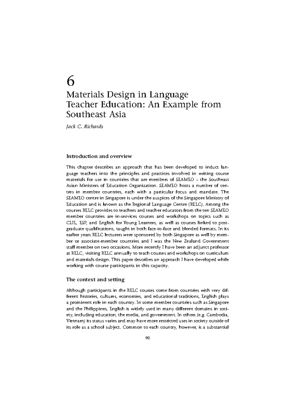 Materials Design in Language Teaching SE Asia 90 6 Materials Design