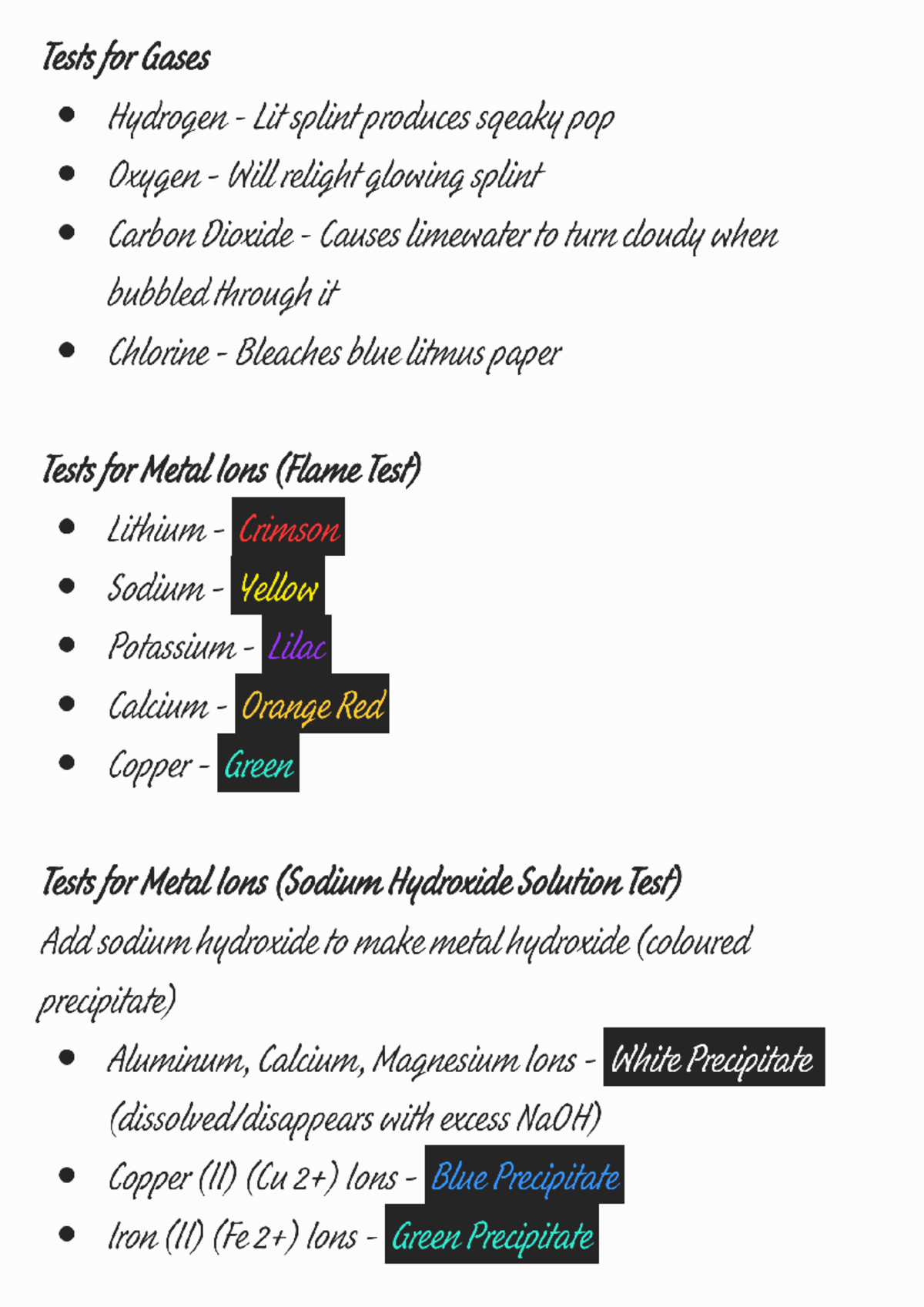Tests 240929 130623 - These are test for gases, anions and cations ...