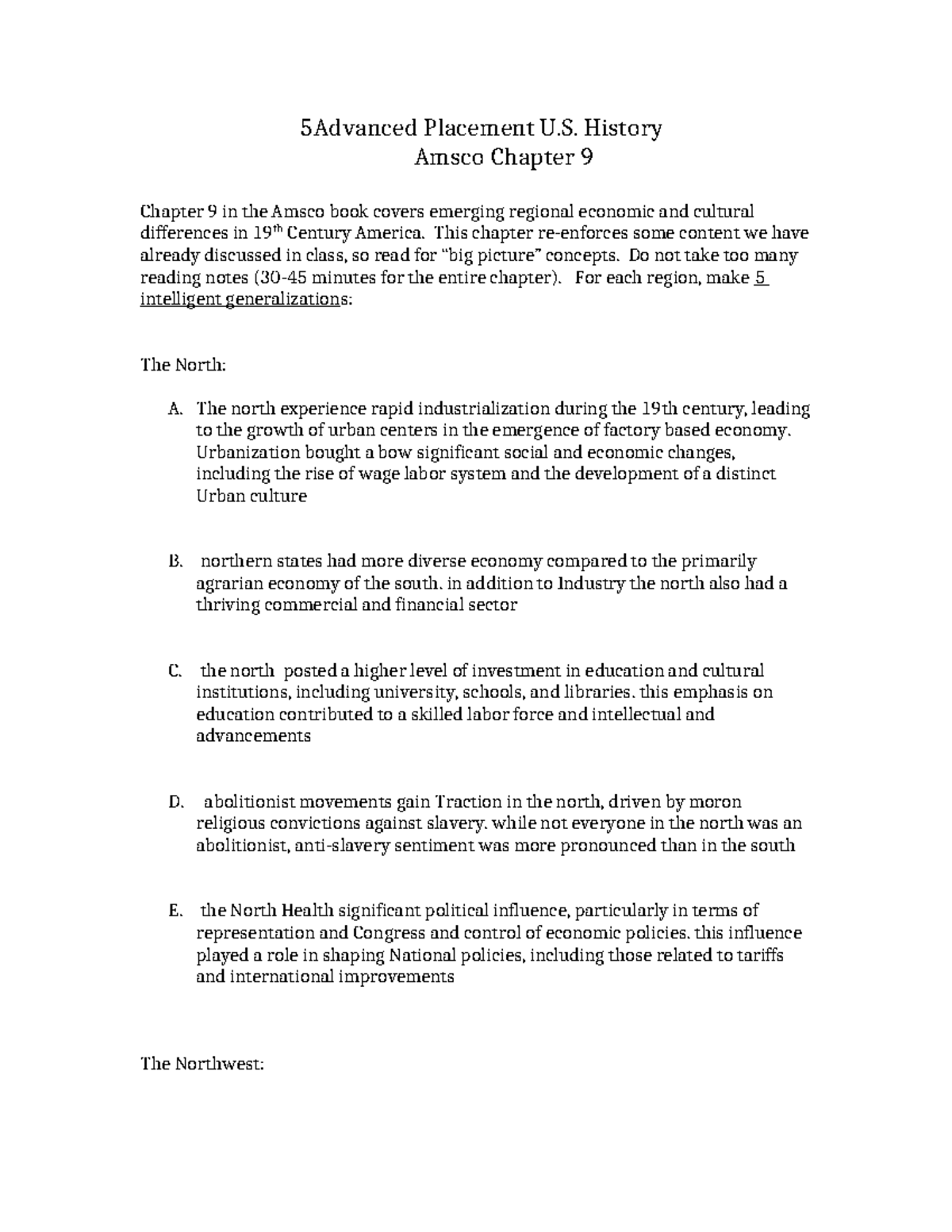 Alana Davila Amsco 9questions 5Advanced Placement U. History Amsco
