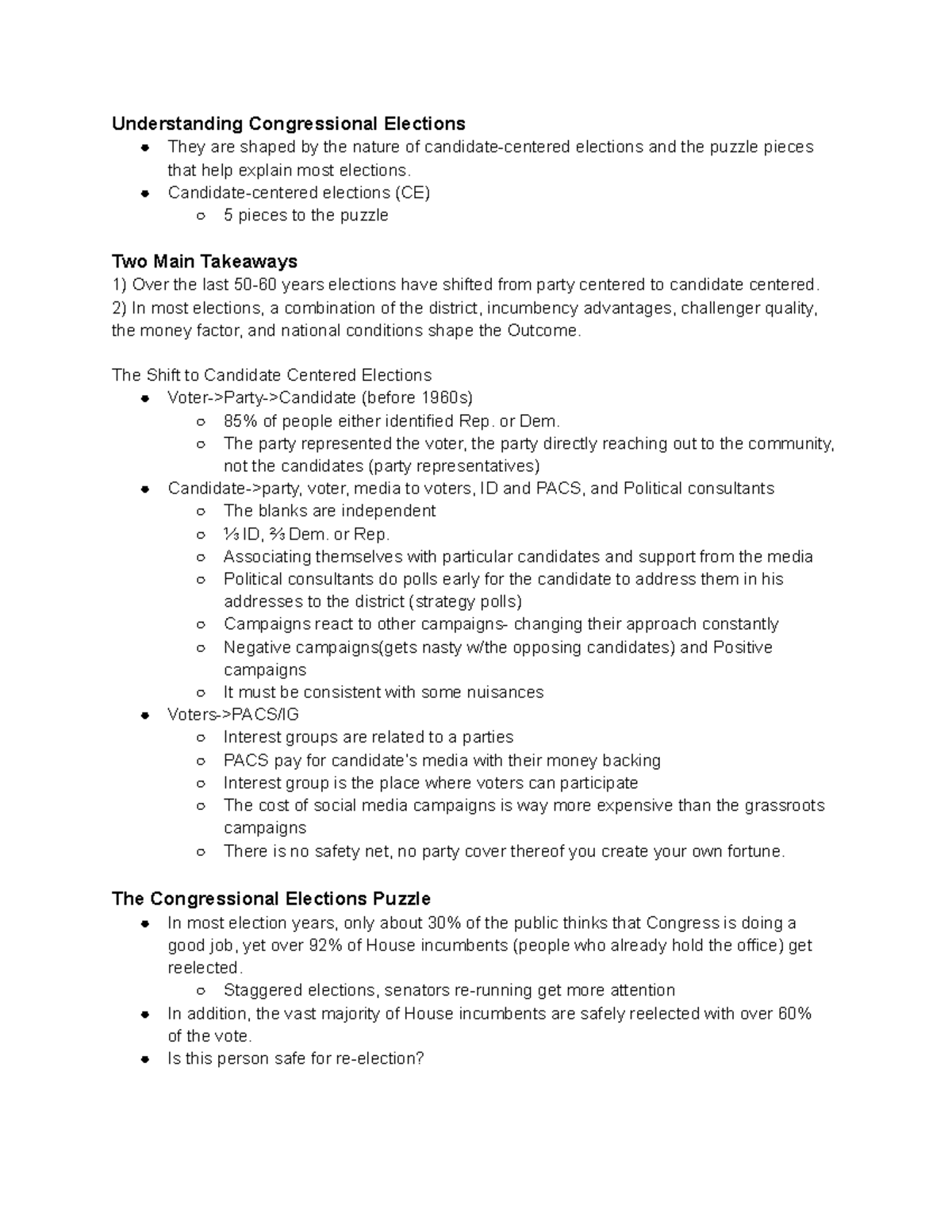 Congressional Elections PP Understanding Congressional Elections They