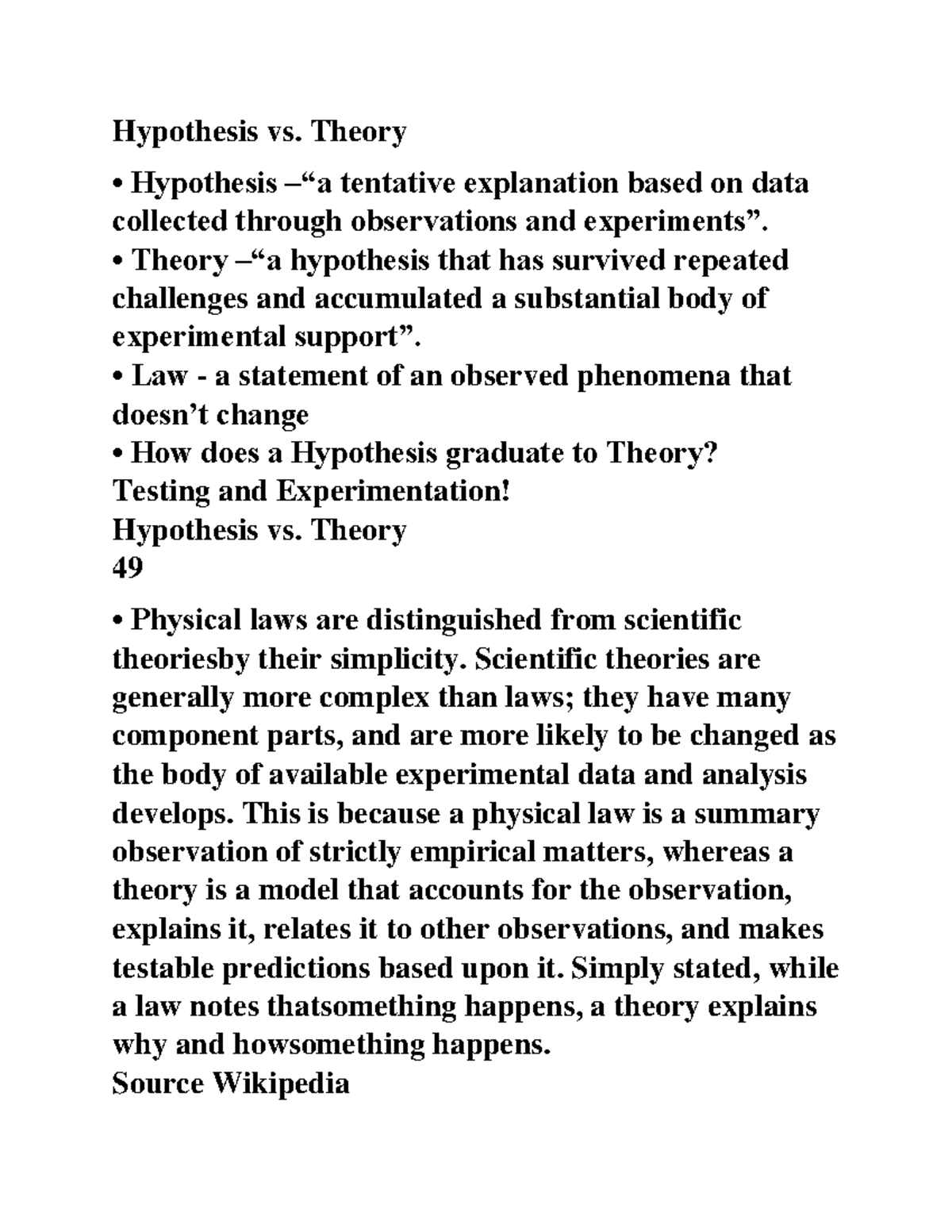 hypothesis as a tentative explanation