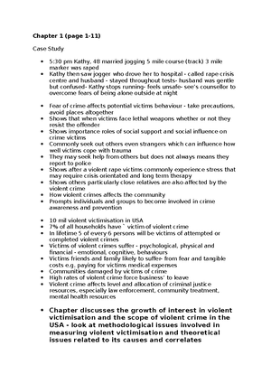 Notes 2014 ccj - Week 1: Key terms and concepts Extent of Victimization ...