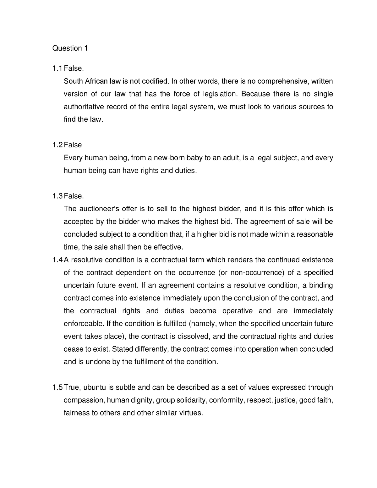 commercial-law-assignment-1-question-1-1-false-south-african-law-is