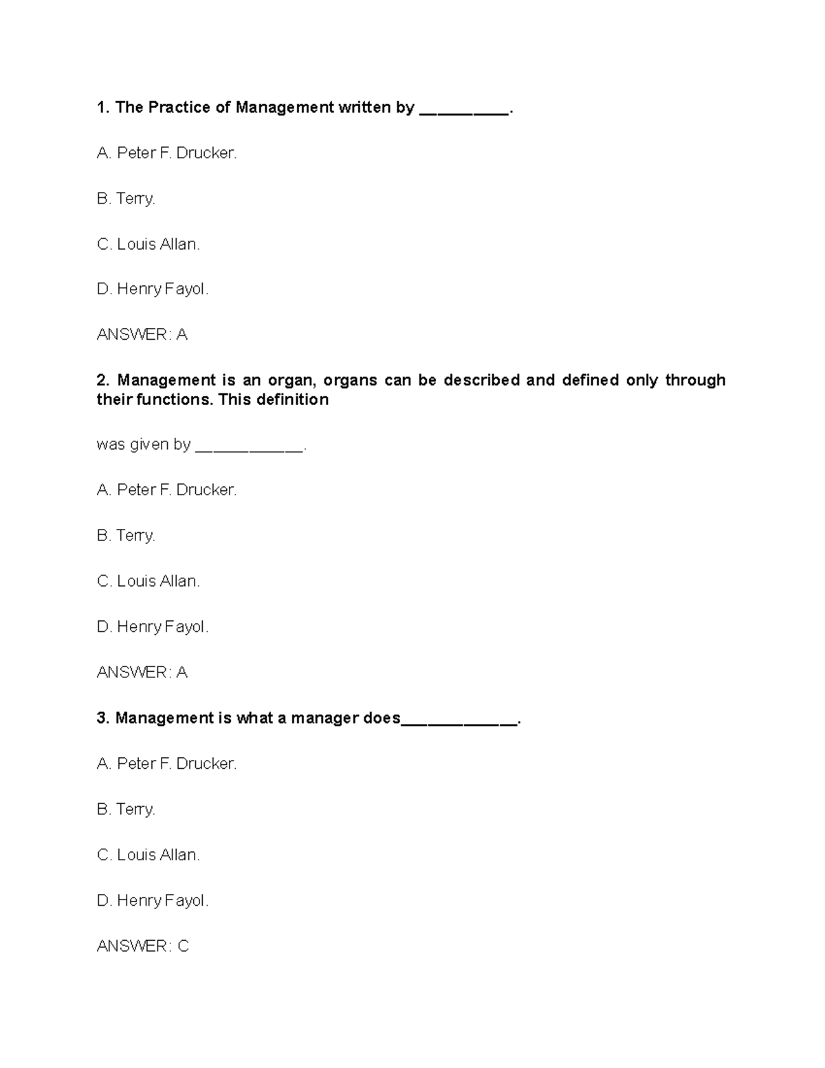 Principles Of Management Practice MCQ - 1. The Practice Of Management ...