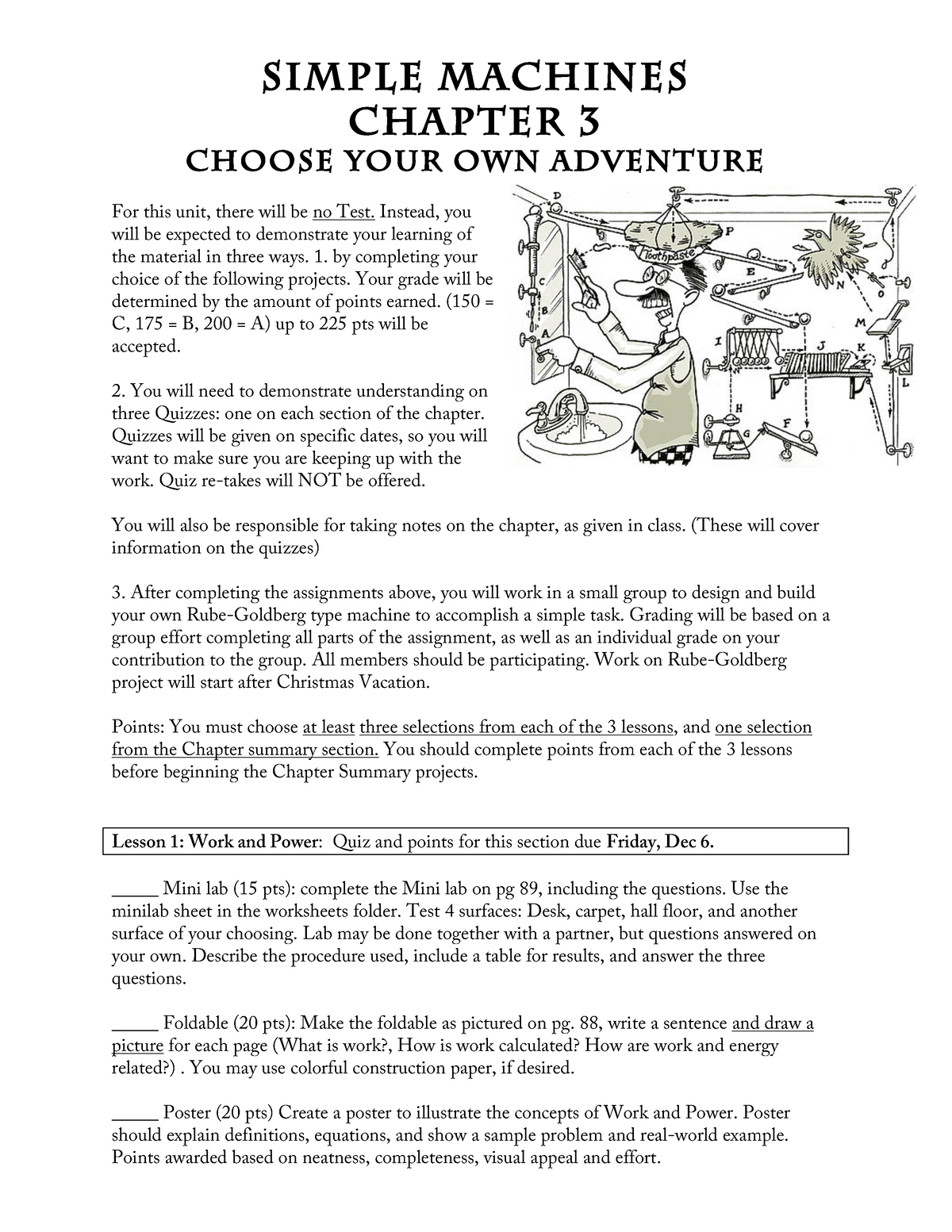 Simple Machines Chapter 3 Simple Machines Chapter 3 Choose Your Own Adventure For This Unit 