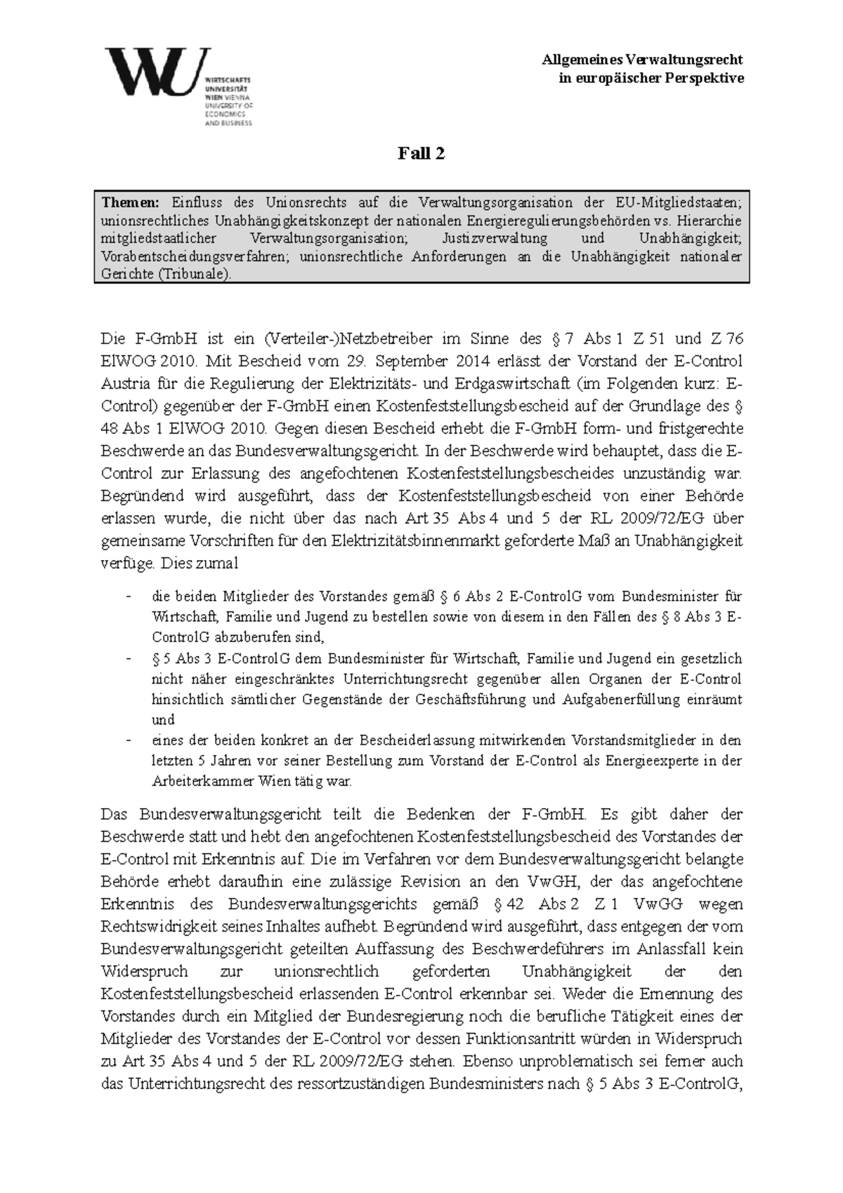 Fall 2 - Übungsfall 2 mit Lösung zu Verwaltungsrecht im Master ...