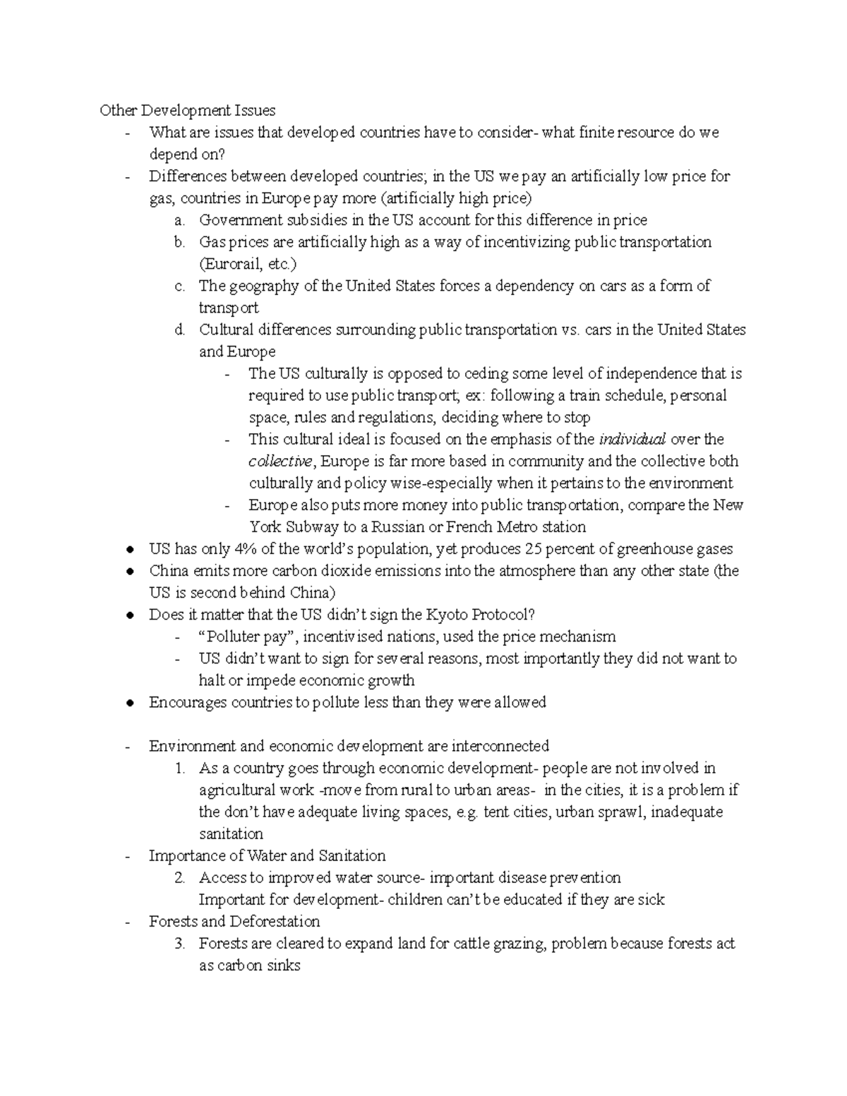 IR Chapter 14 cont. Environment - Other Development Issues - What are ...