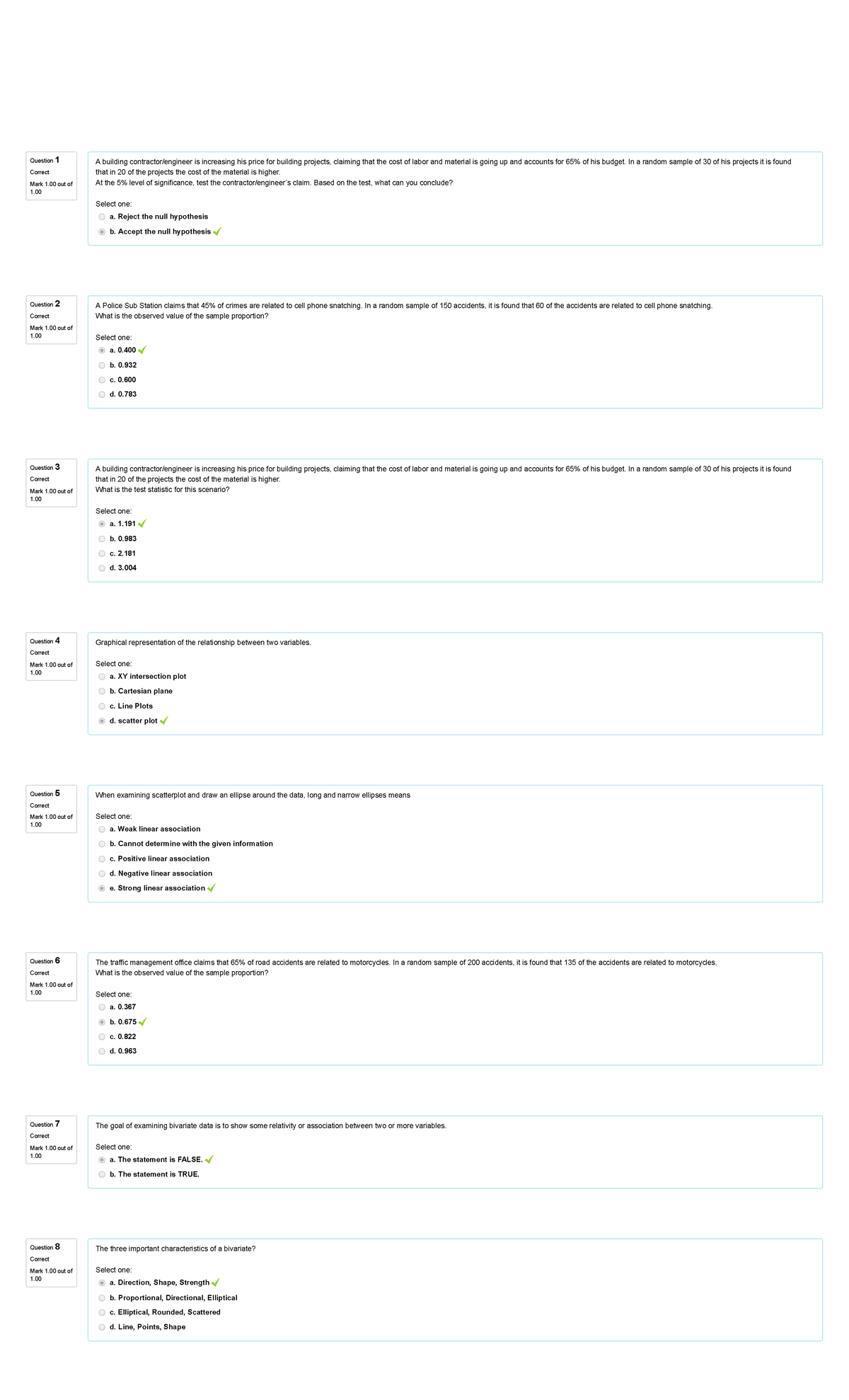 Learning Activity 4 - Question 1 Correct Mark 1 out of1. Question 2 ...