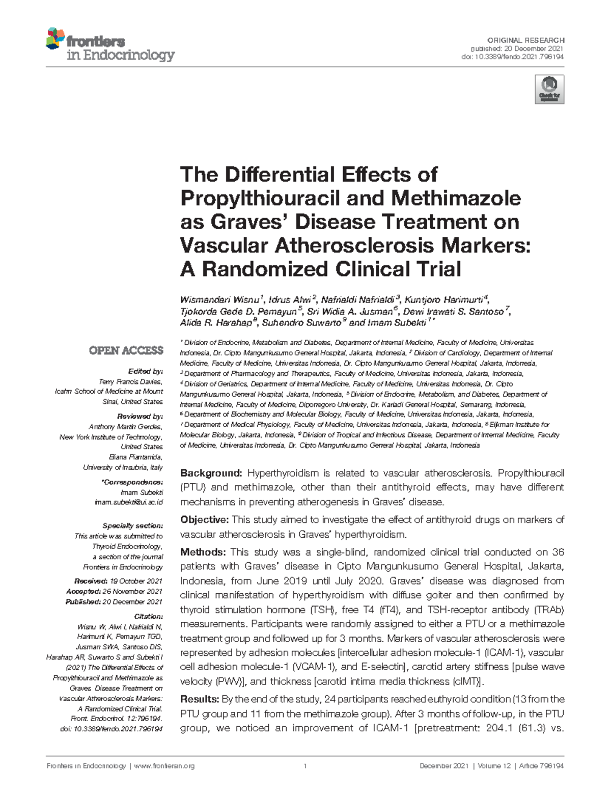 The Differential Effects of Propylthiouracil and Methimazole as Graves