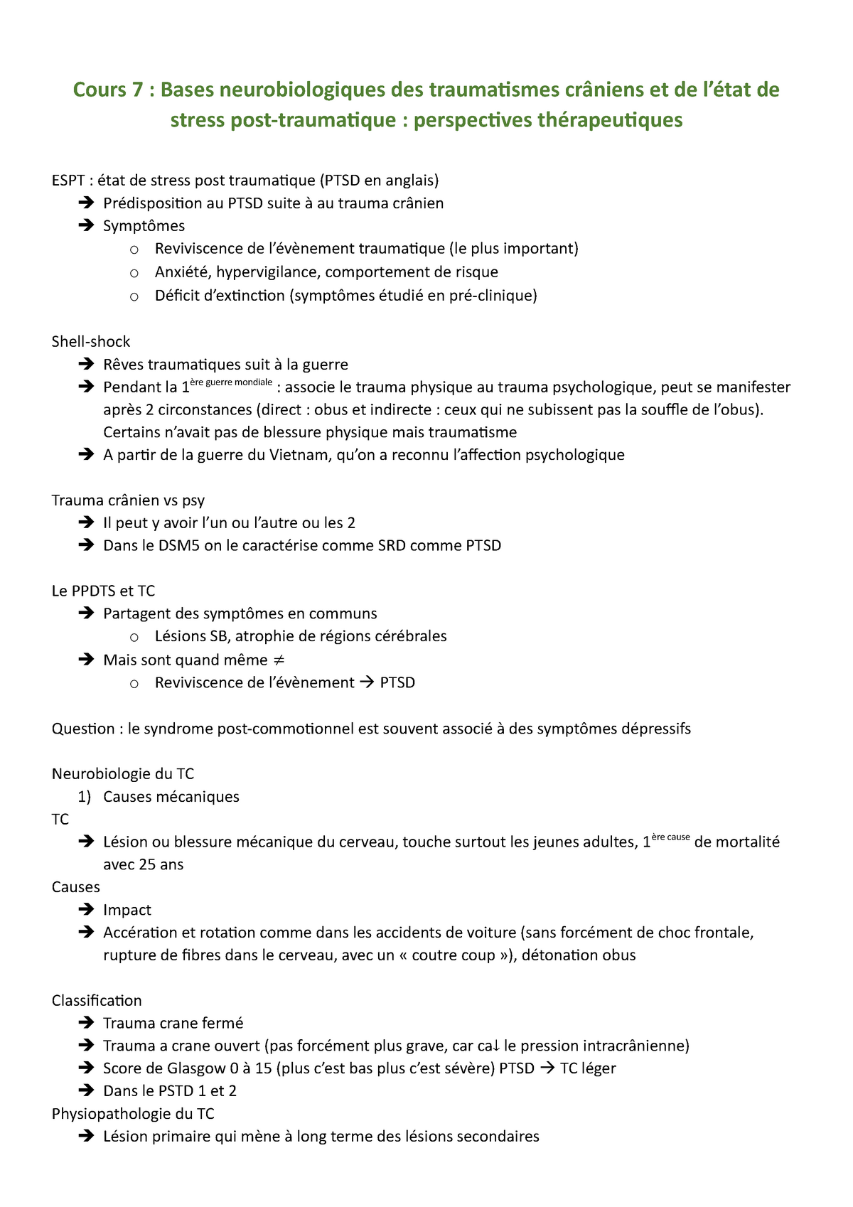 Bases Neurobiologiques Des Traumatismes Crâniens Et De L’état De Stress ...