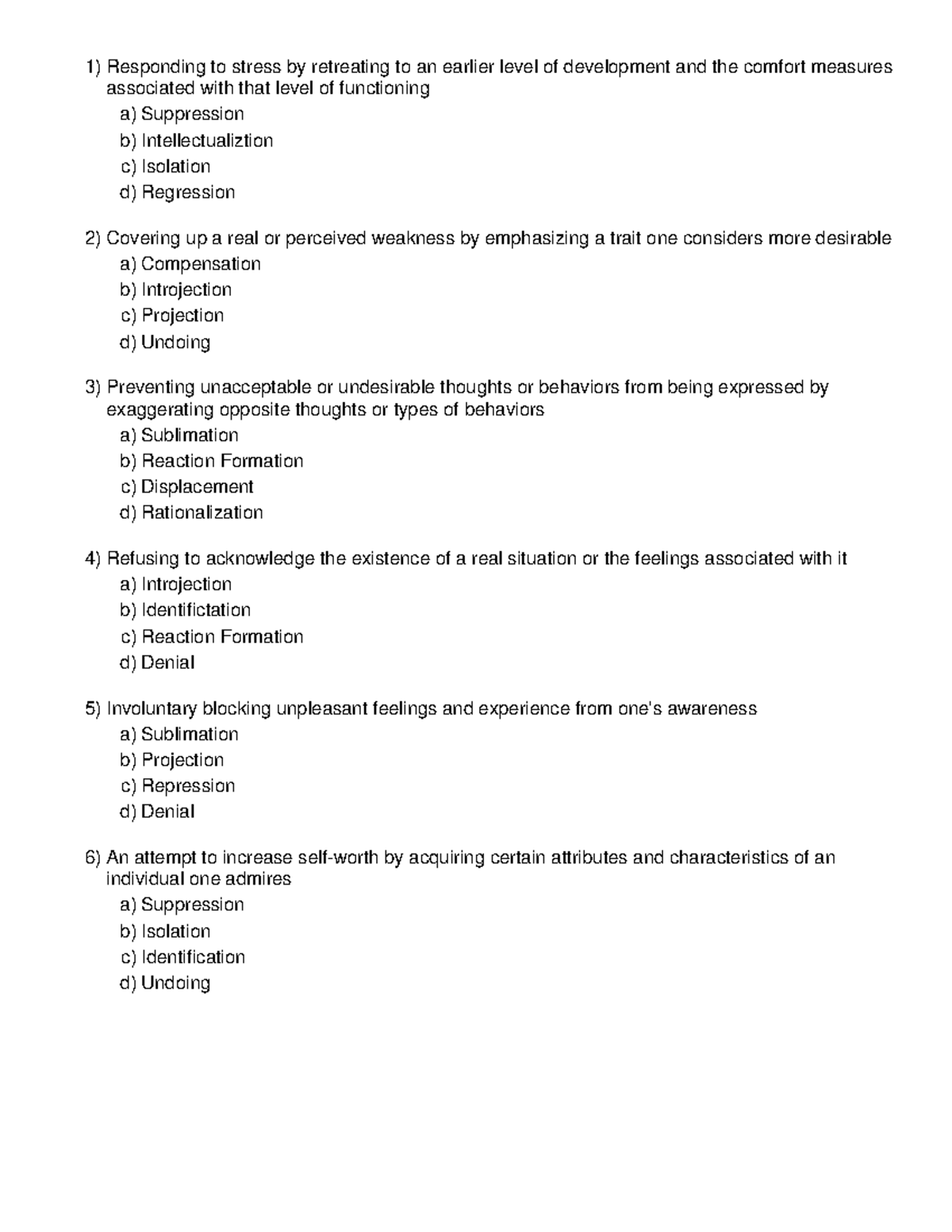 Chapter 1 Ego Defense Mechanisms - Responding to stress by retreating ...