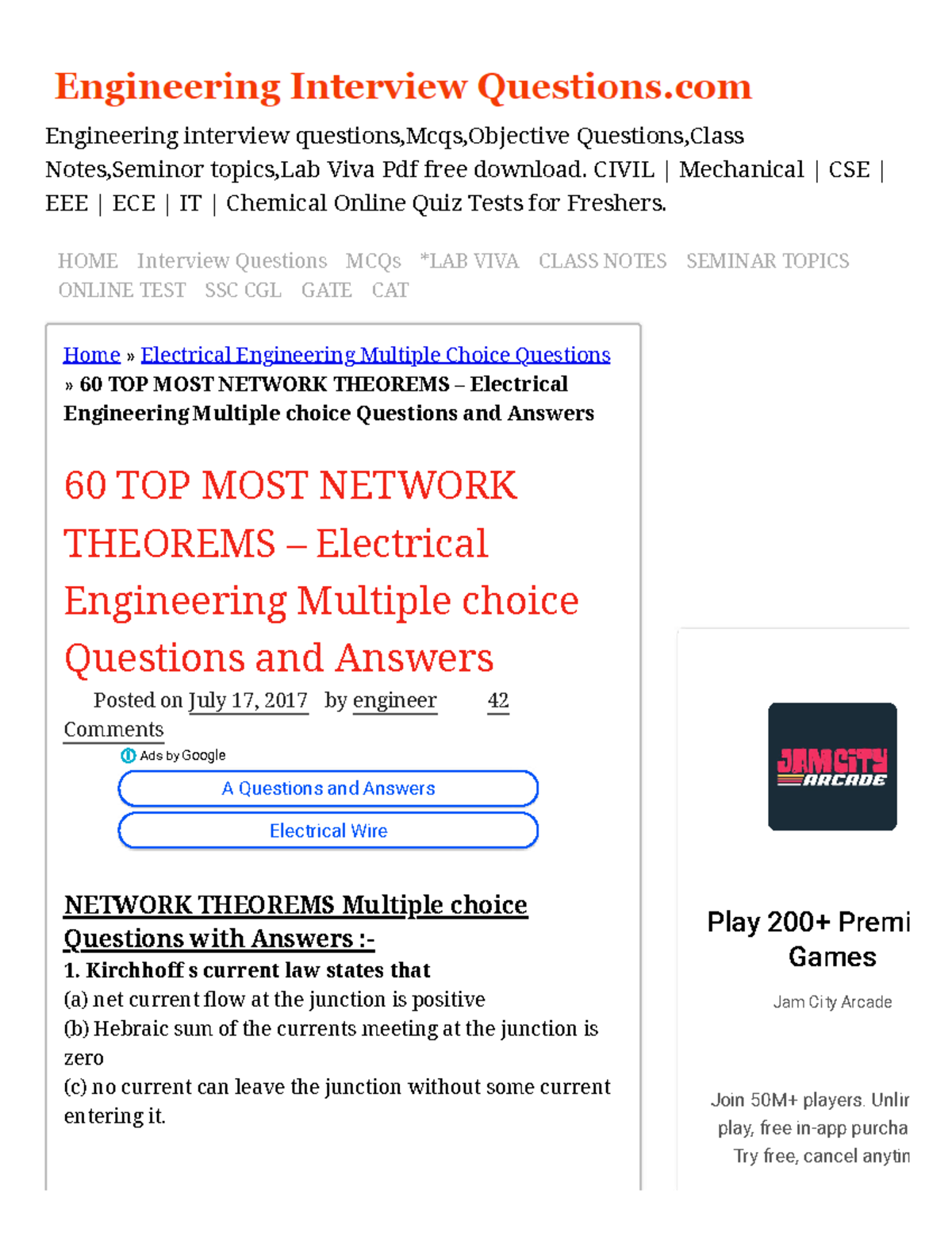 60 TOP Network Theorems Multiple choice Questions and Answers Home