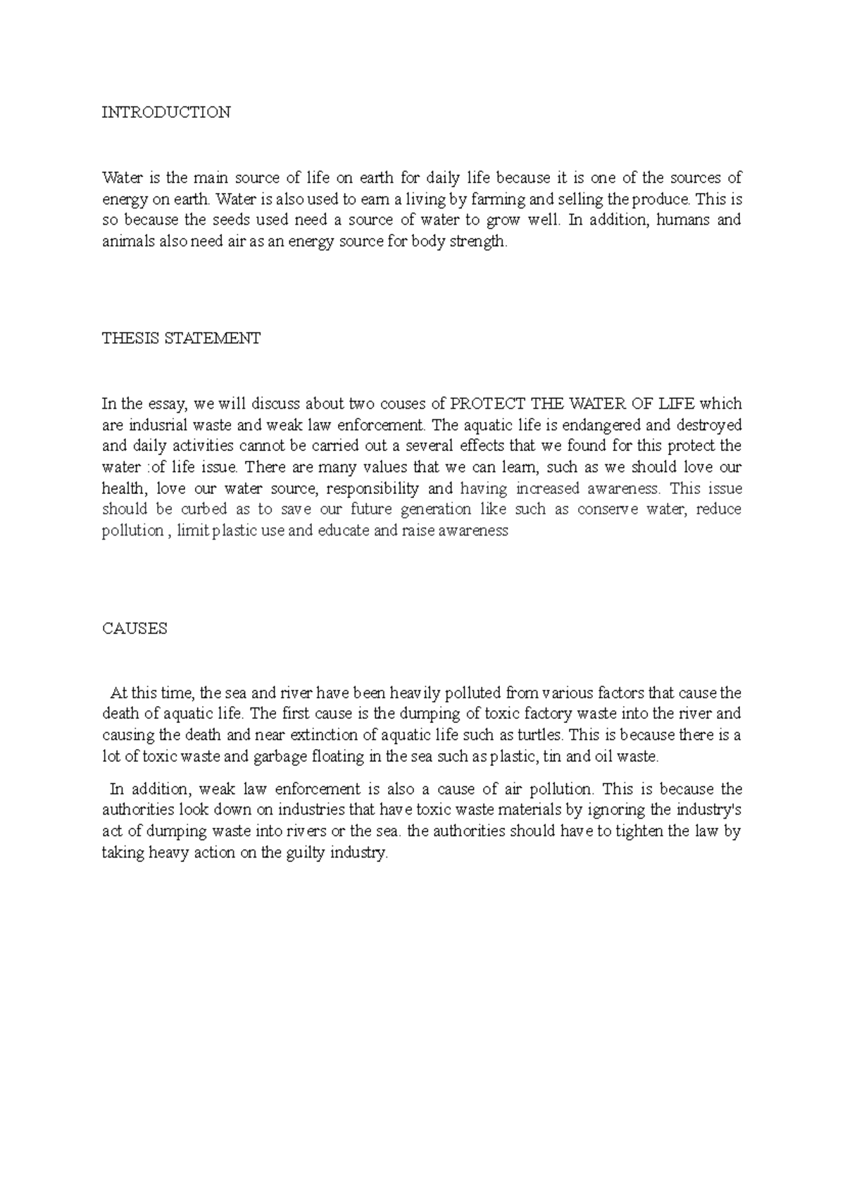 Introduction (Auto Recovered) - INTRODUCTION Water is the main source ...