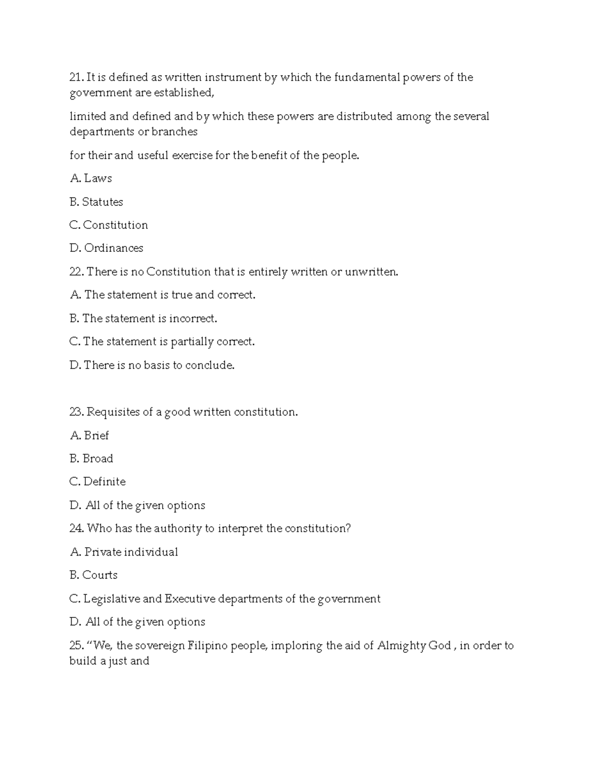 SS 3 Social Studies LET Reviewer part 3 It is defined as written instrument by which the