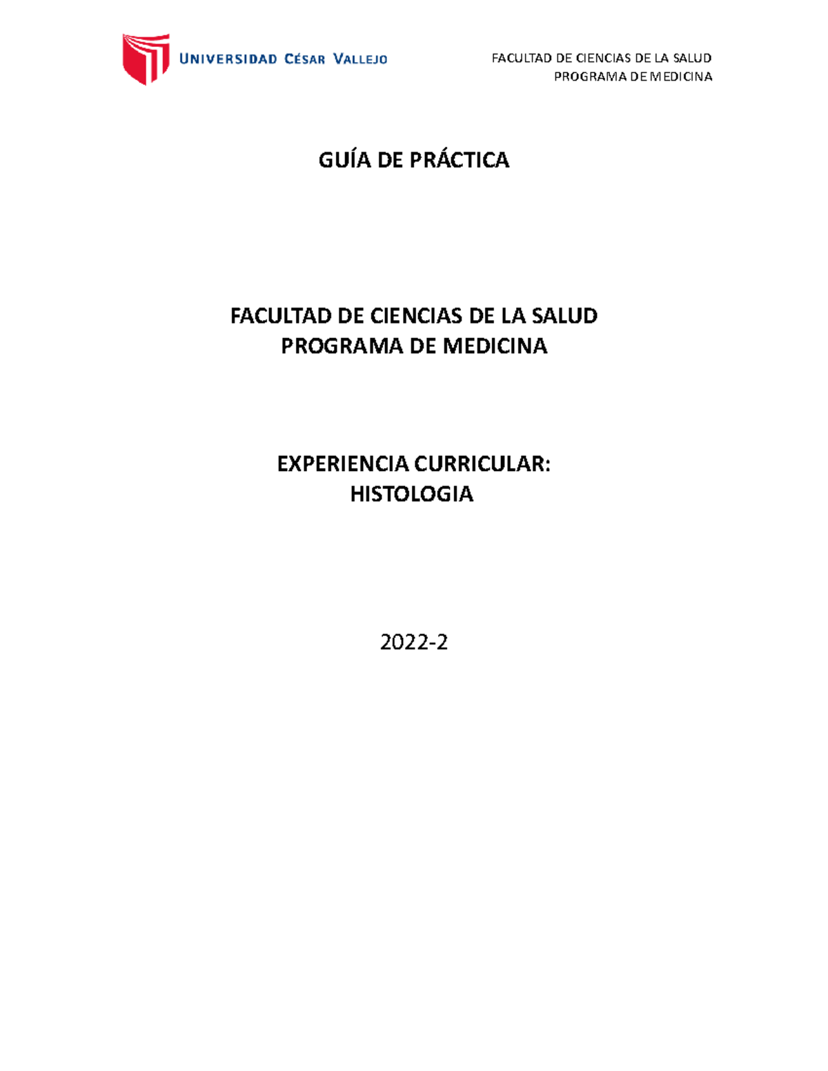 Guia De Practica Histologia Sem 3 Guia 3 A Programa De Medicina