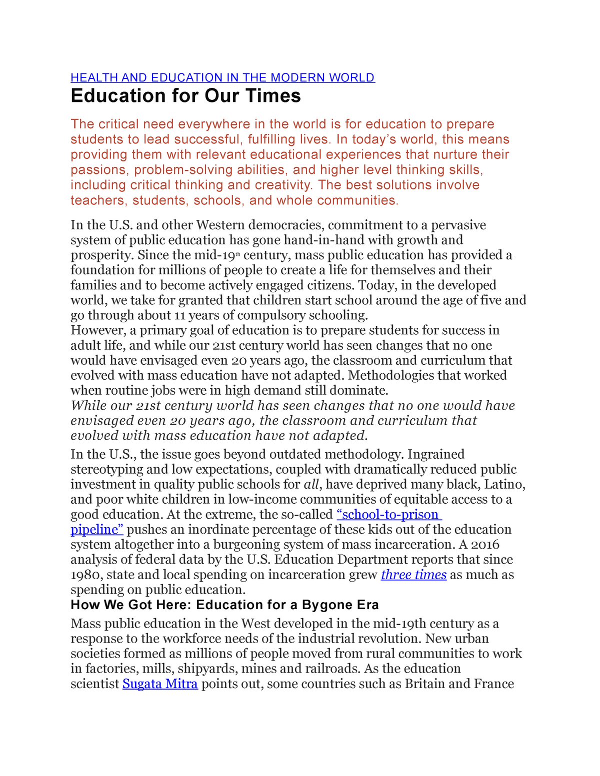 Health AND Education IN THE Modern World HEALTH AND EDUCATION IN THE   Thumb 1200 1553 