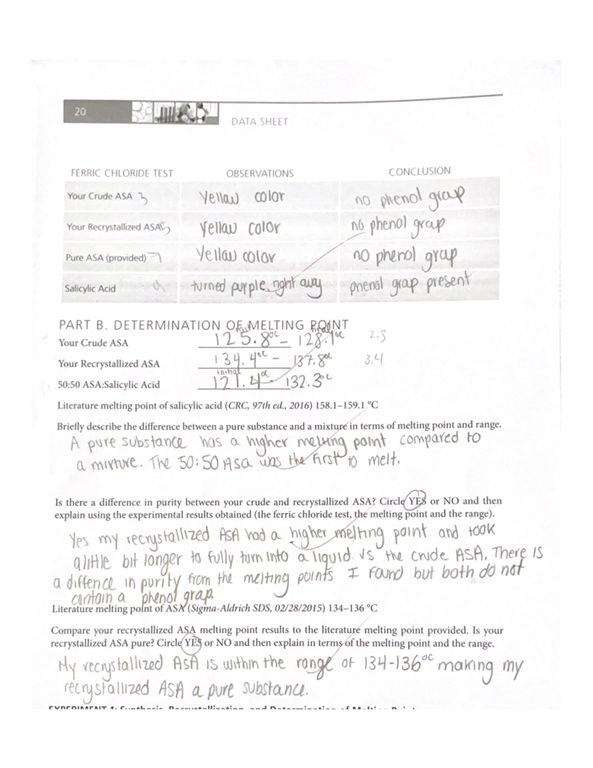 Lab 1 Part 2 - Lab 1 Part B - Chemistry 2213 - Studocu