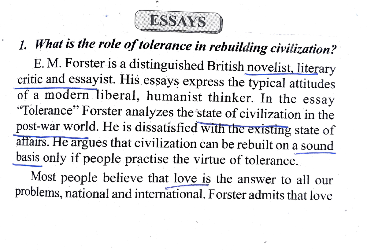 tolerance essay by e m forster summary