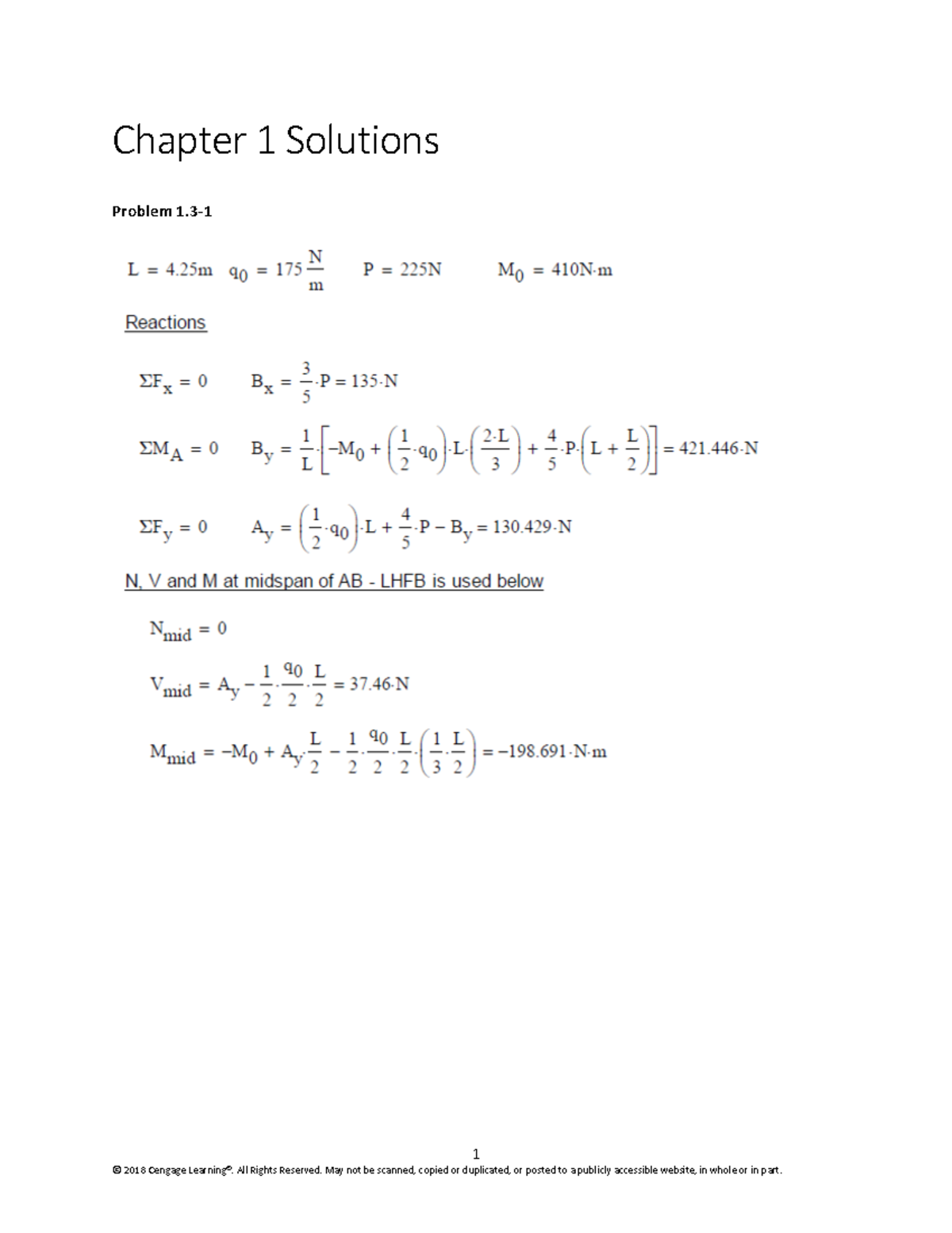 Mechanics Of Materials Solution 1 - Mechanics Of Material - 1 Chapter 1 ...