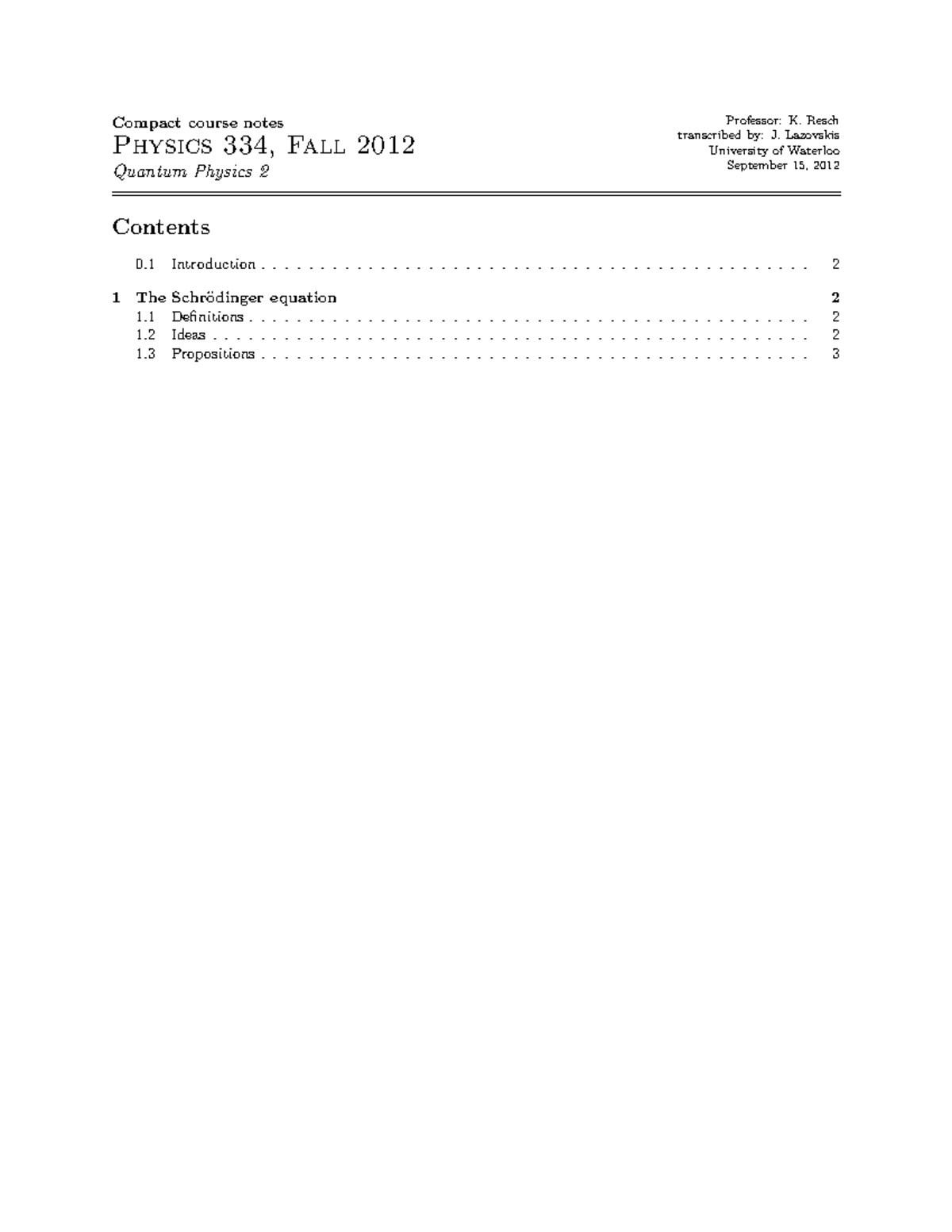 Quantum Physics 2 - Lecture notes - p3342012 - Compact course notes ...