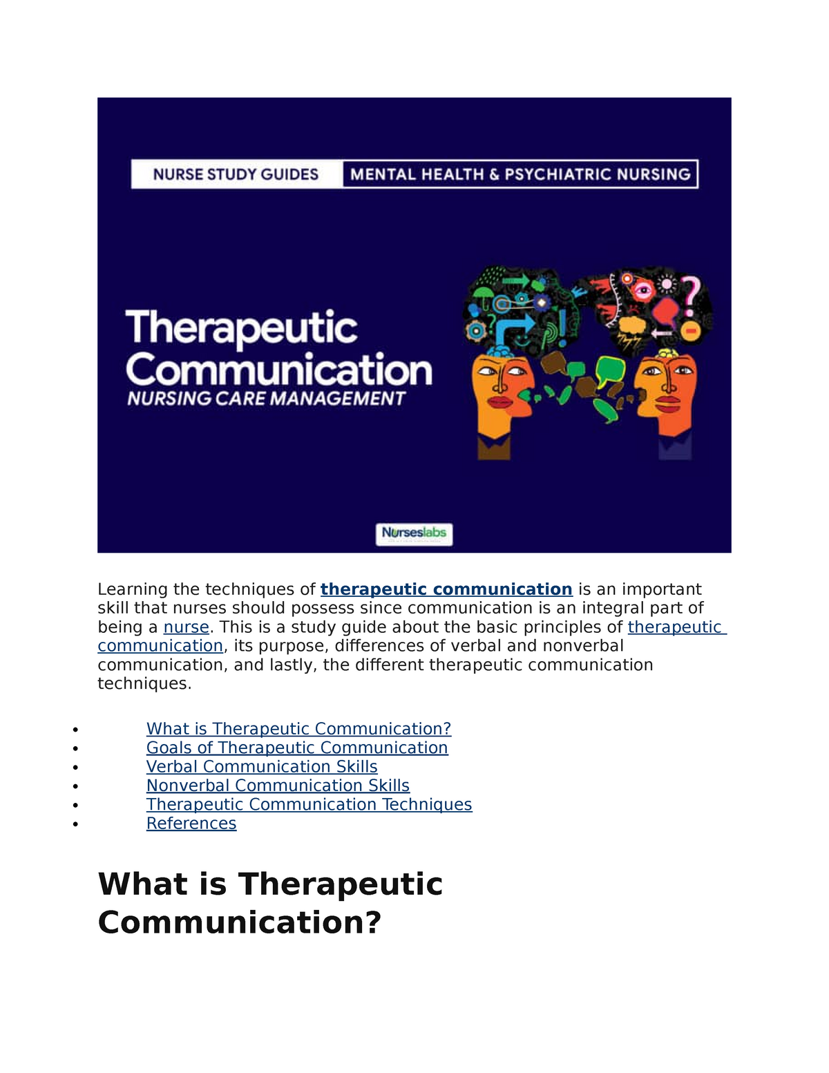 case study therapeutic communication