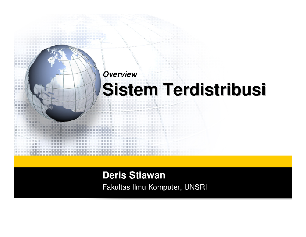 Overview Sistem Terdistribusi - Overview Sistem Sistem ...