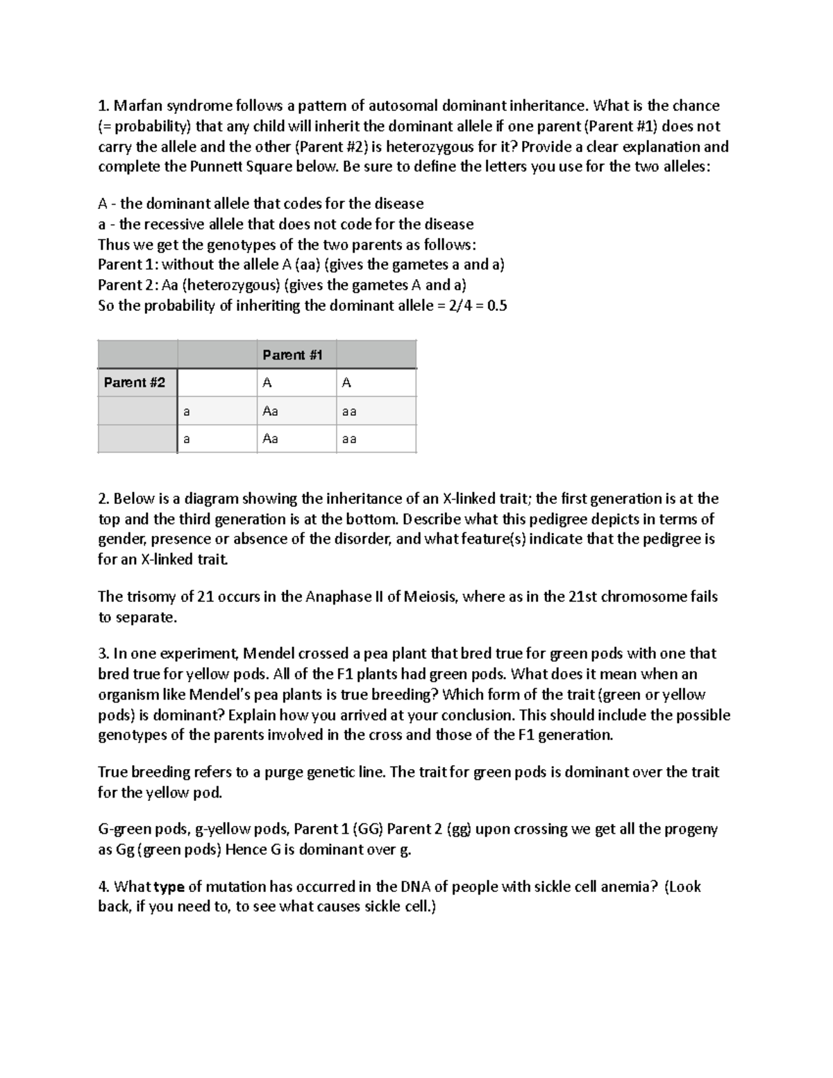 Unit 6 Hw Pdf - Homework - Marfan Syndrome Follows A Pa2ern Of 