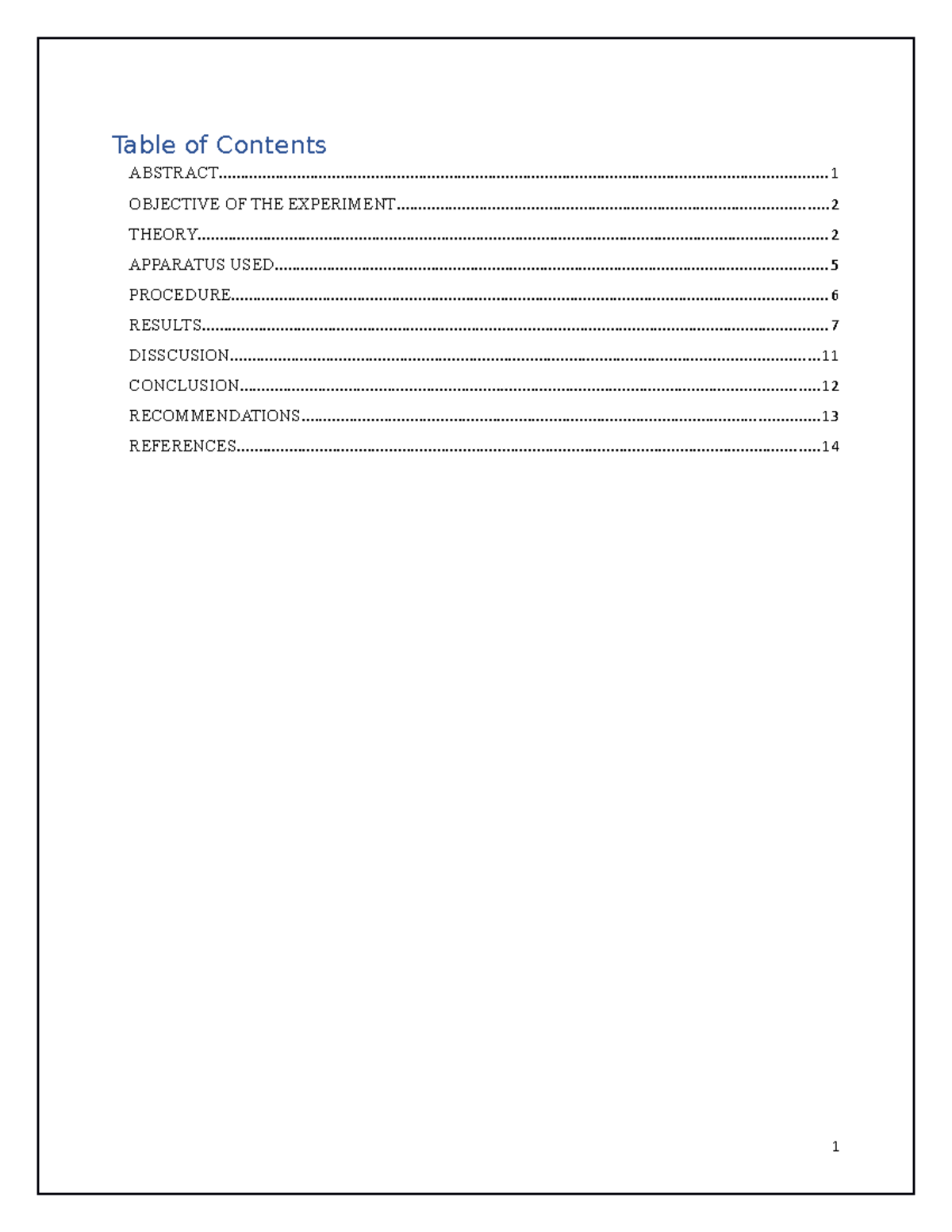 Torsion Lab report Table of Contents Studocu