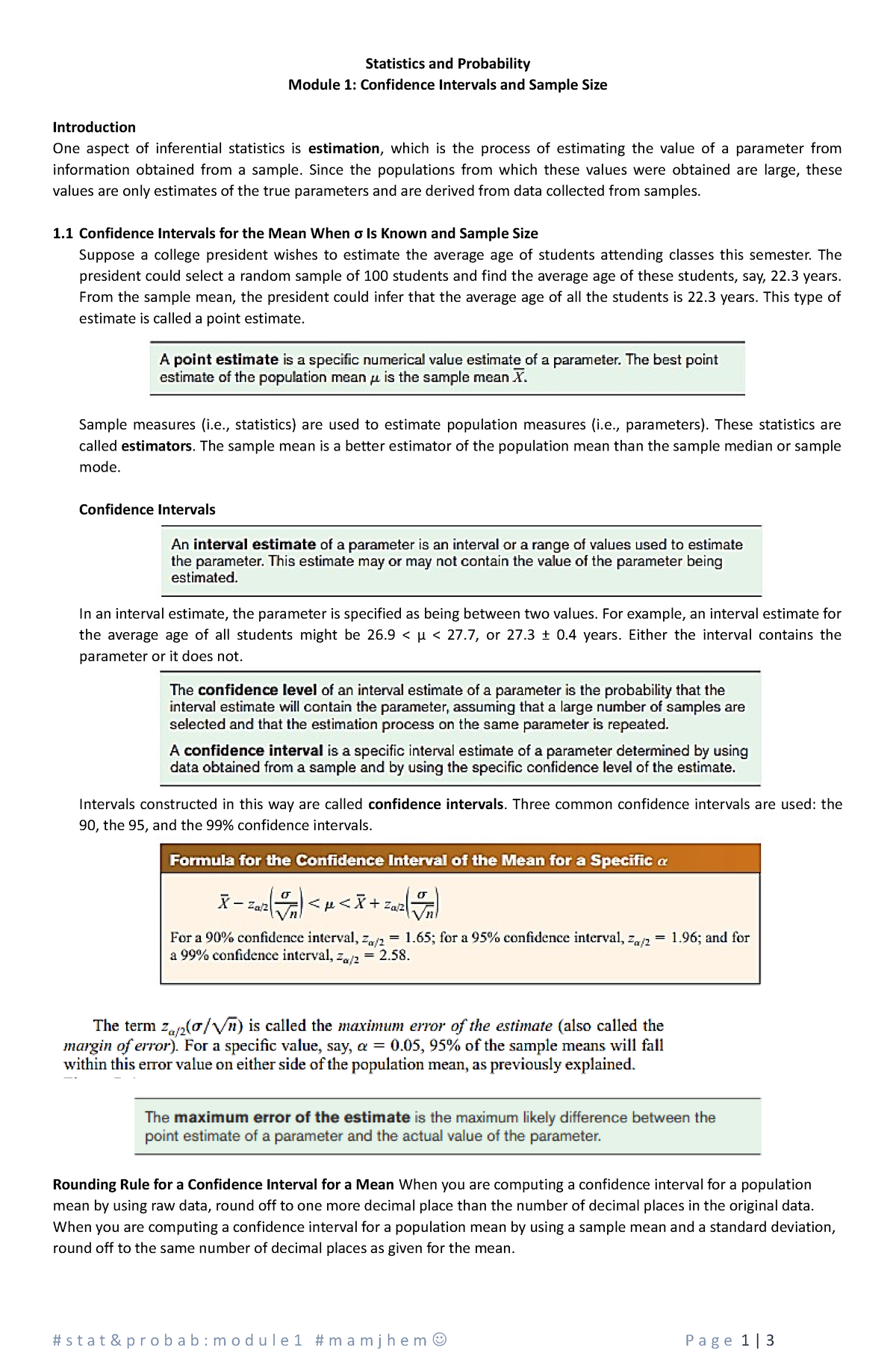 Module 1 Stat And Probab - Statistics And Probability Module 1 ...