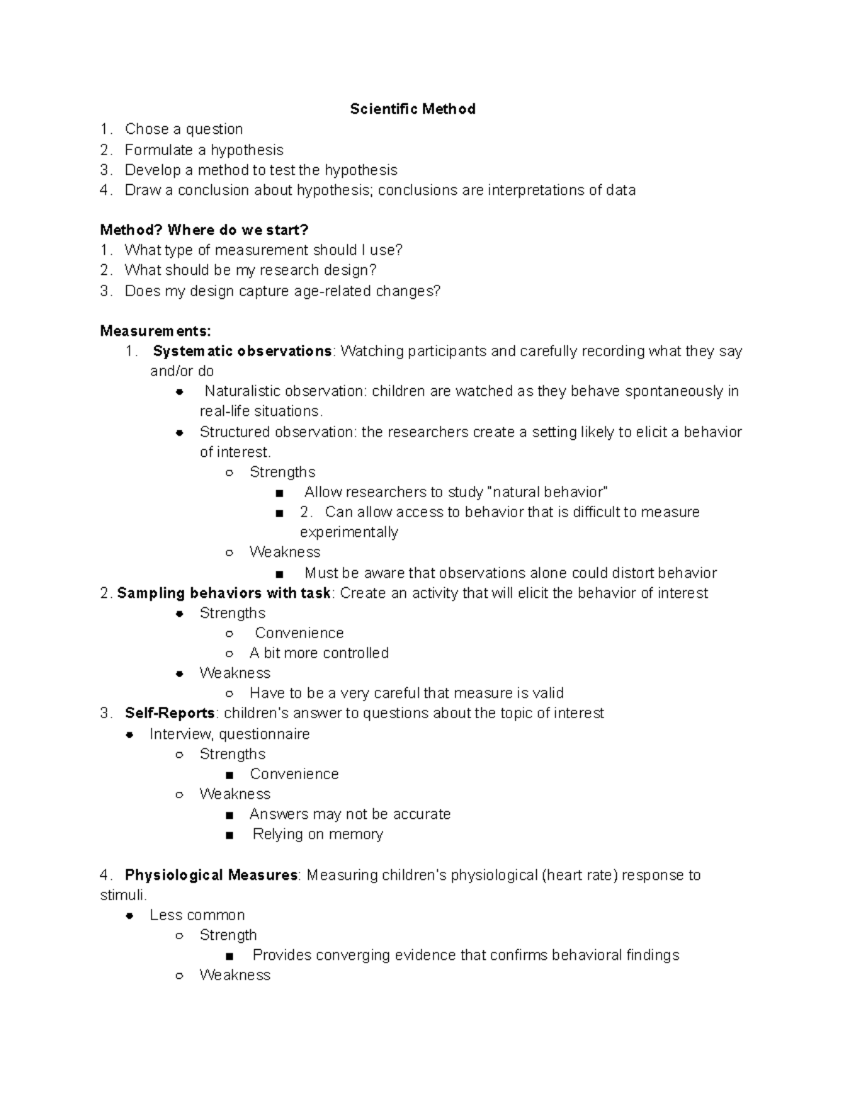 Feb 6th, 2018 - Lecture notes 2 - Scientific Method Chose a question ...