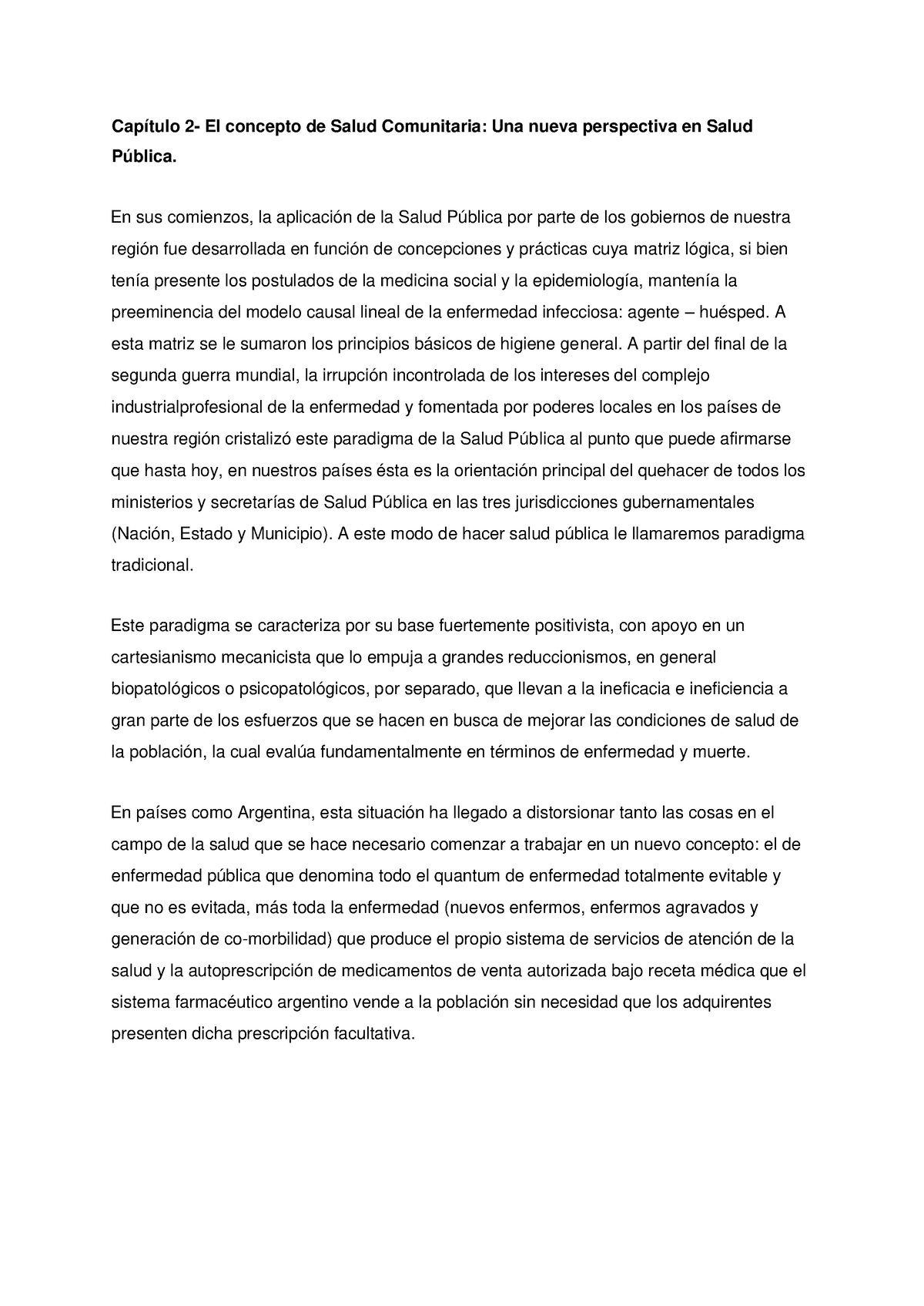 3- Capítulo 2 - Semana 3 - Capítulo 2- El Concepto De Salud Comunitaria ...