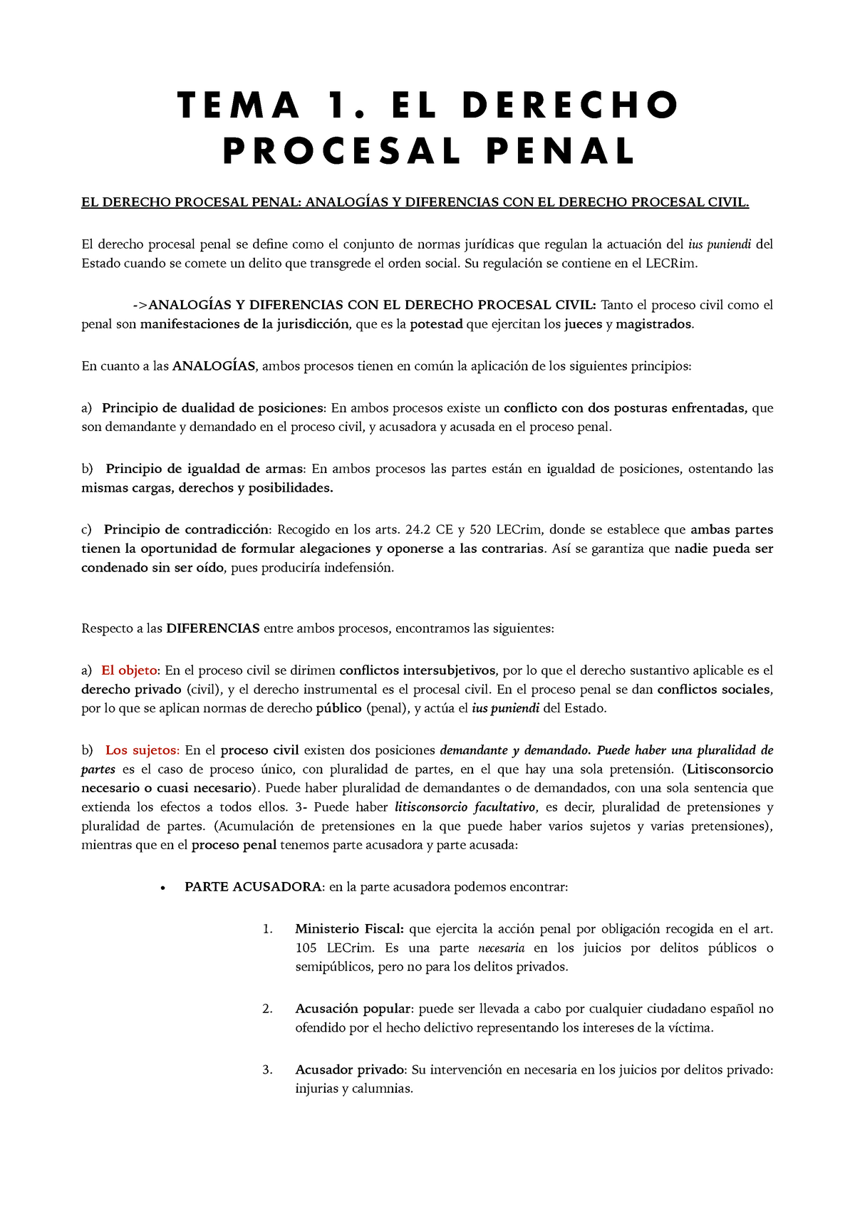 TEMA 1. EL Derecho Procesal Penal - TEMA 1. EL DERECHO PROCESAL PENAL ...