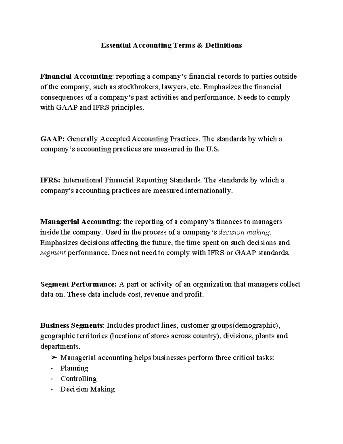Essential Accounting Terms and Definitions Essential Accounting Terms