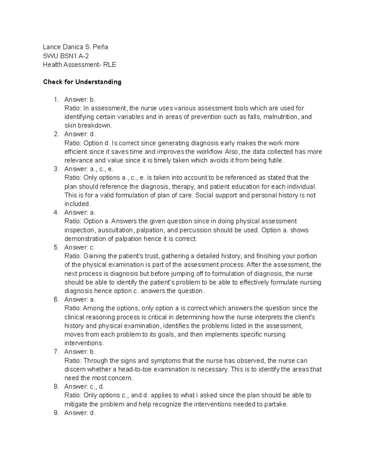 Activity # 3 Thorax AND Lungs Assessment NURSING HEALTH ASSESSMENT ...