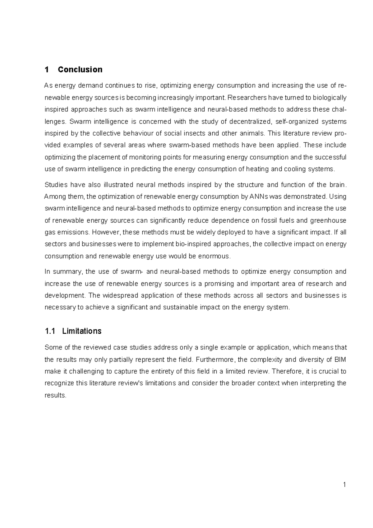 Conclusion Literature Review Possible optimization potential in energy ...