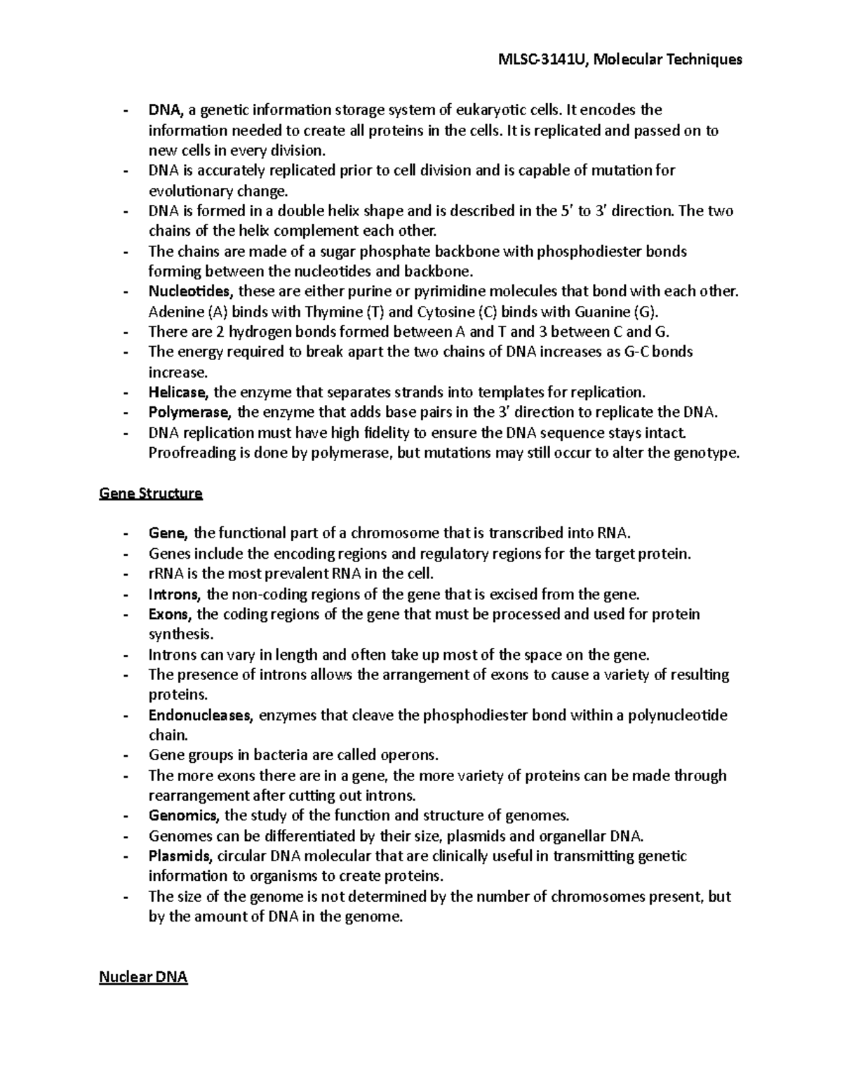 Nucleic Acids Lecture - DNA, a genetic information storage system of ...