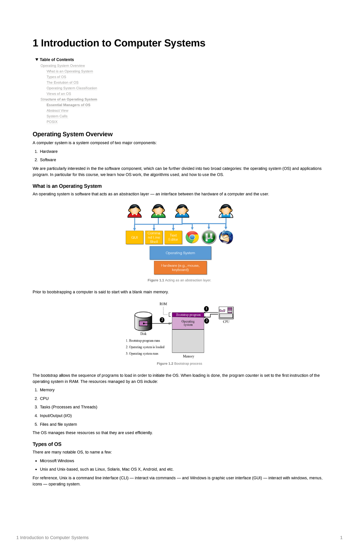 COE628 Notes W2024 - 1 Introduction to Computer Systems 1 1 ...