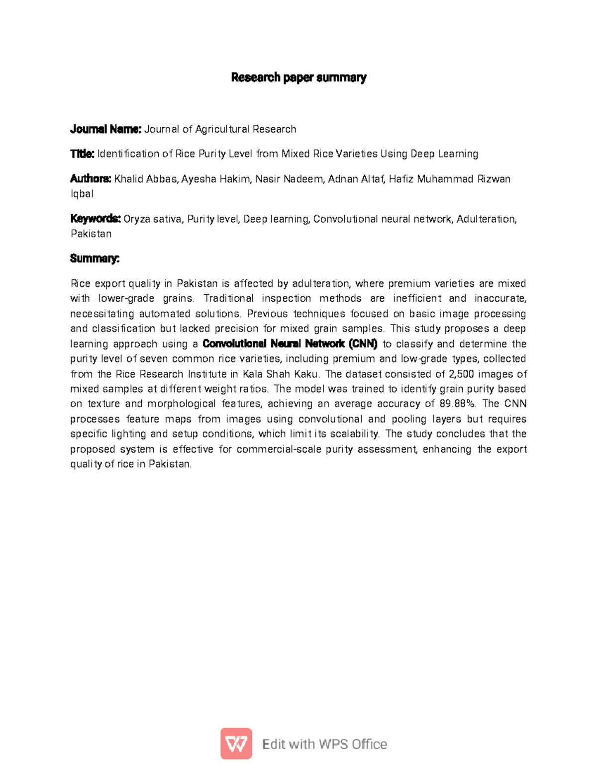 Research paper-5 - N/A - Research paper summary Journal Name: Journal ...