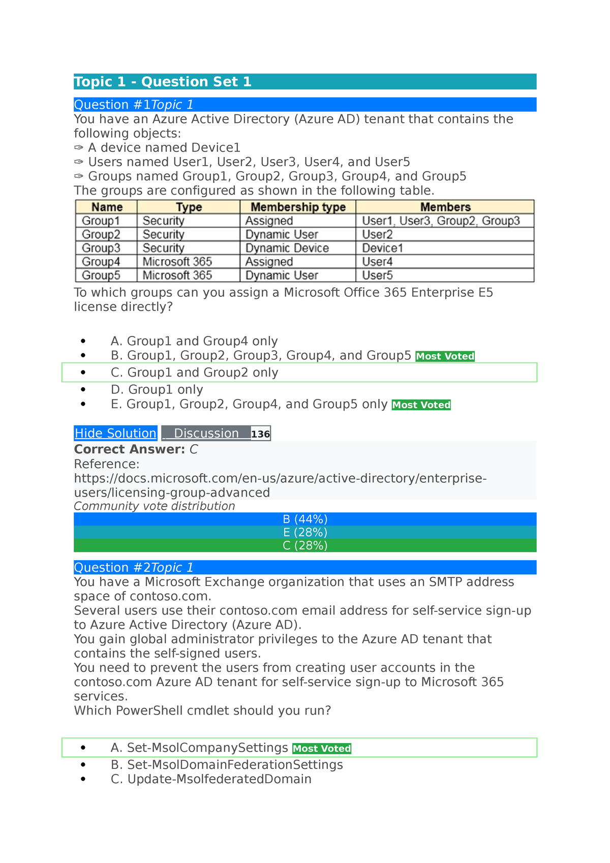 Microsoft SC-300 Question And Answers - Topic 1 - Question Set 1 ...