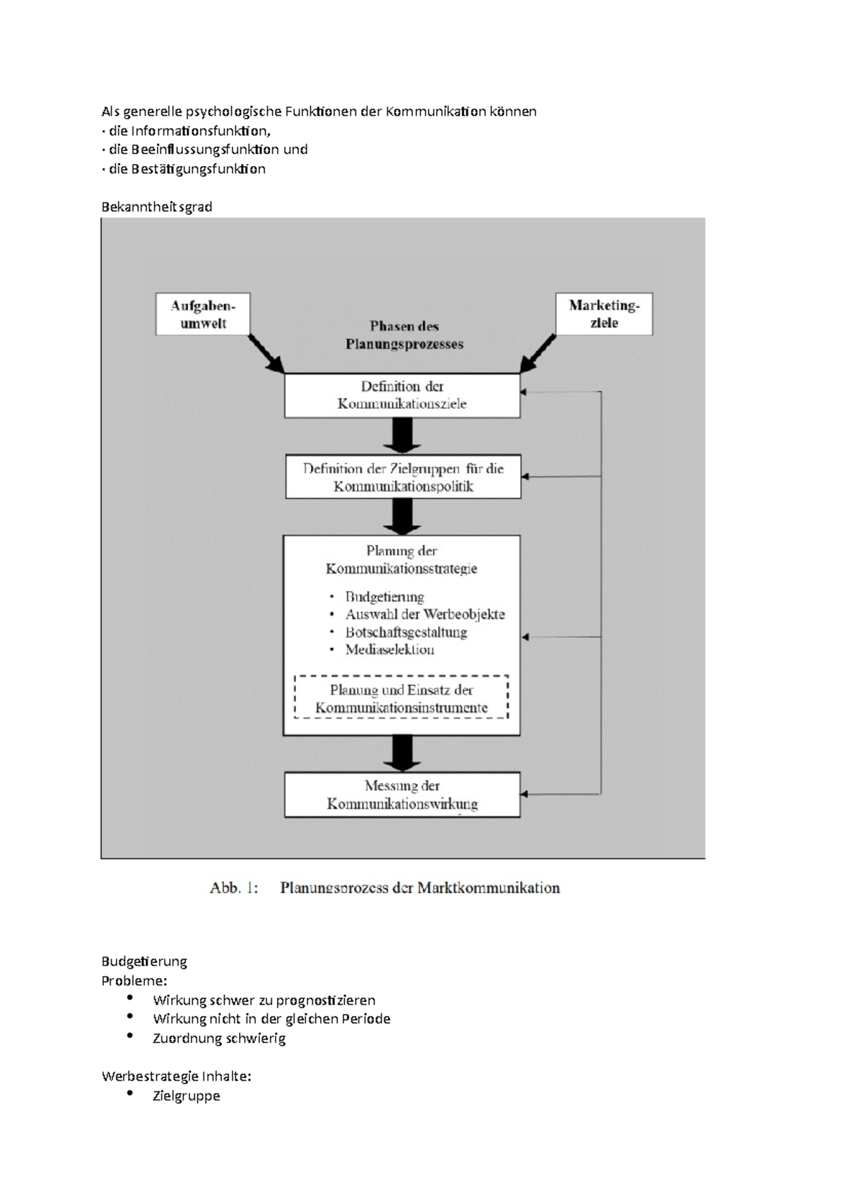 KE 3 Zusammenfassung - Als generelle psychologische Funktionen der ...