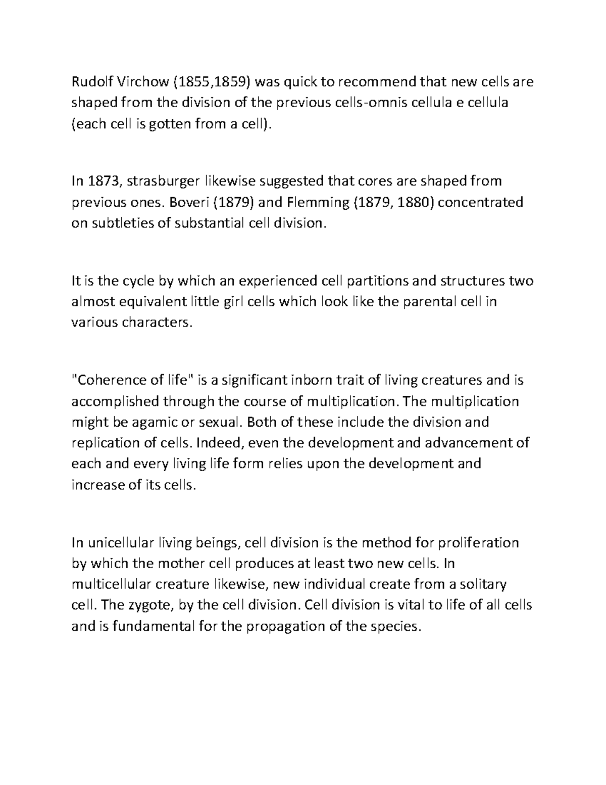 Document (2) - Useful notes - Rudolf Virchow (1855,1859) was quick to ...