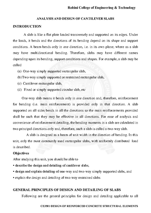 Design of RC Elements - Rohini College of Engineering & Technology CE ...
