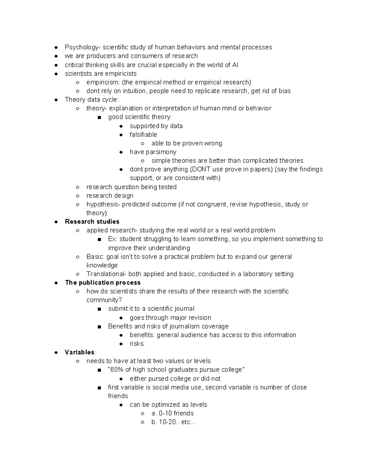 Psyc 344- Reserachmethods - Psychology- Scientific Study Of Human ...