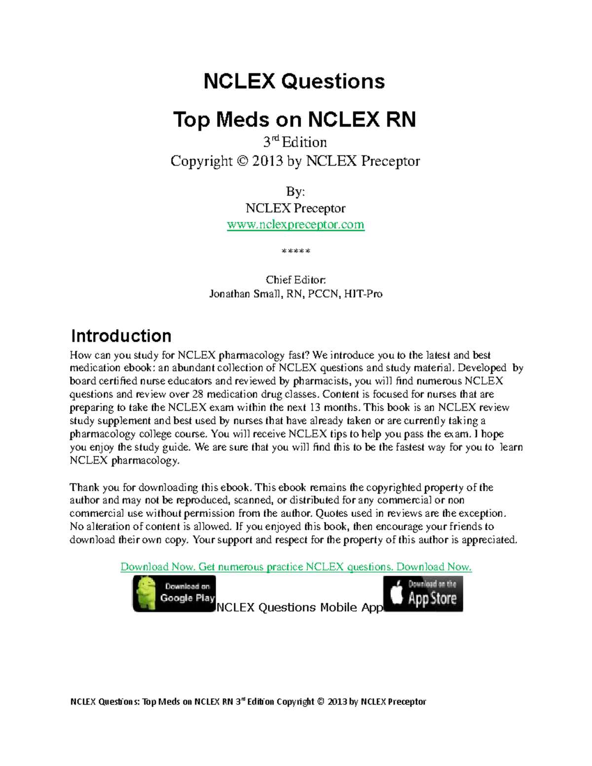 TOP Drugs ON Nclex for nclex preperation PHARD 512 WSU Studocu