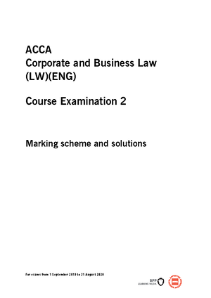 F1 - Mock B - Questions - Mock B QUESTIONS ACCA F1 (BT/FBT) Business ...