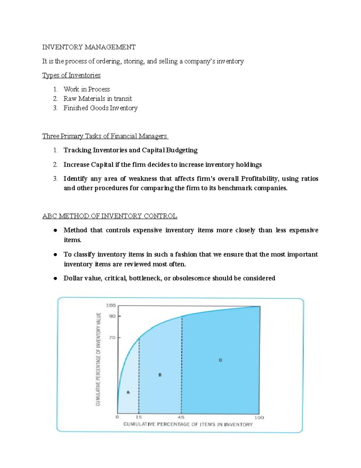 Inventory Management INVENTORY MANAGEMENT It is the process of